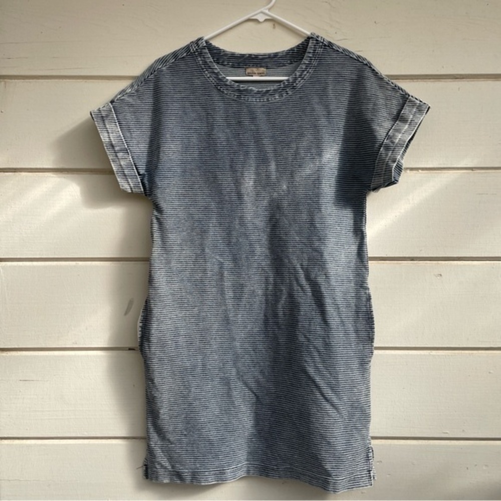 Anthropologie Holding Horses Striped‎ Denim Tunic Shift Dress, sized Small